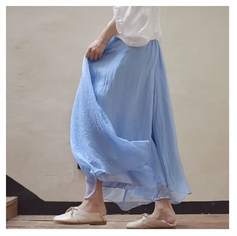 Women's Vintage Chinese Style Wide Leg Pants Female Casual Cotton Linen Loose High Waisted Pants Trousers 2026 Spring PA34