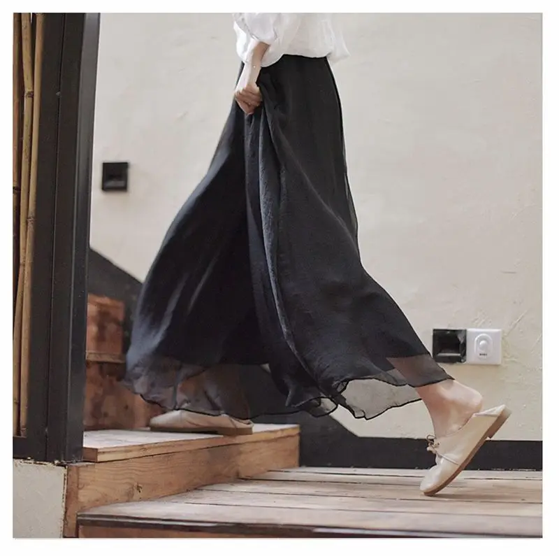 Women's Vintage Chinese Style Wide Leg Pants Female Casual Cotton Linen Loose High Waisted Pants Trousers 2026 Spring PA34
