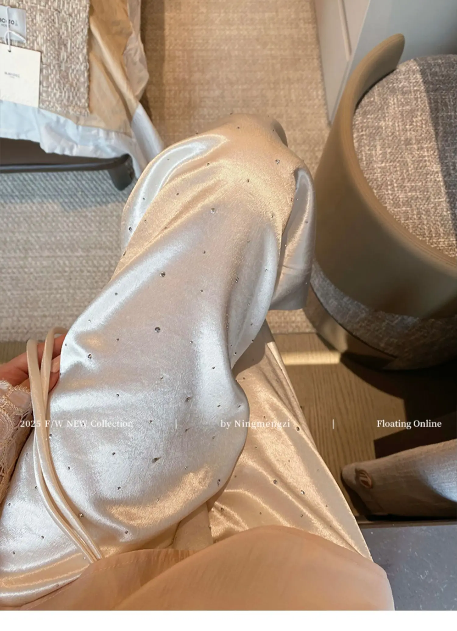 Acetate Hot Diamond New Chinese Satin Straight-leg Pants Women's 2025 Summer New Drape Thin Casual Pants