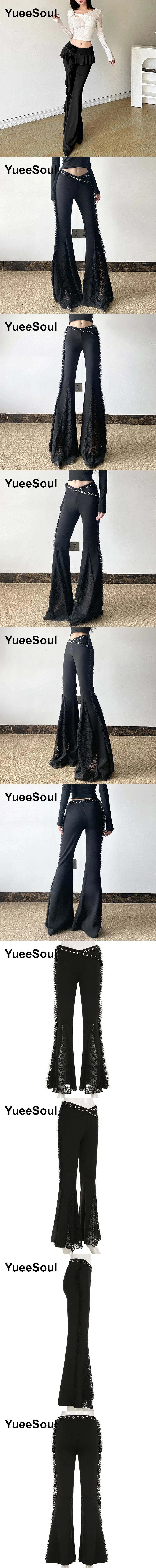 Gothic Emo Alt Women Pants Techwear Hippie Baggy Trousers Mom Goth Punk Black Cargo Pants Cyber Y2k Pants Academic Dark Clothes
