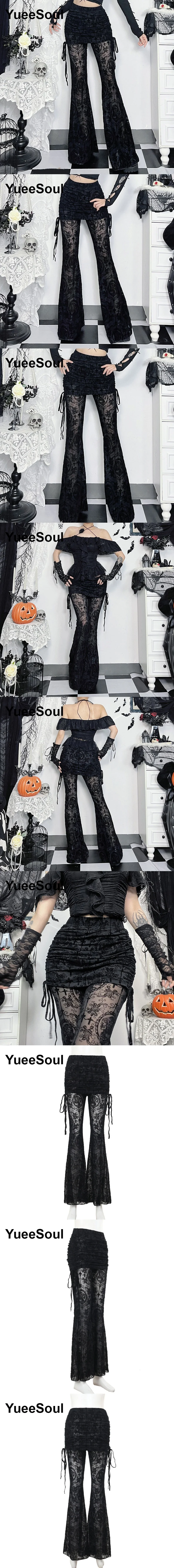 Gothic Emo Alt Women Pants Techwear Hippie Baggy Trousers Mom Goth Punk Black Cargo Pants Cyber Y2k Pants Academic Dark Clothes