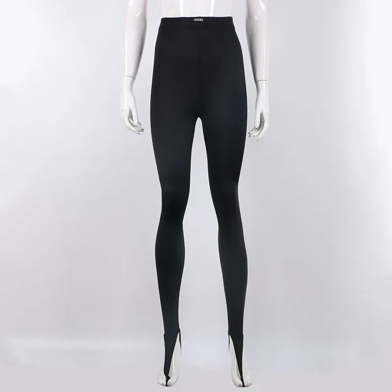Talenza Women's Sexy Leggings Black Fashion Office Lady High-Waisted Skinny Trousers Autumn New Vintage Patchwork Female Pants