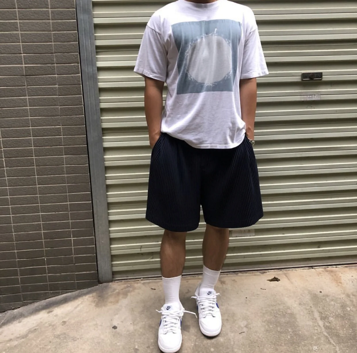 ISSEY 2026 New Arrival Japan Miyake Pleated Shorts Draped High-Street Loose Straight-Leg Drawstring Cropped Pants for Men