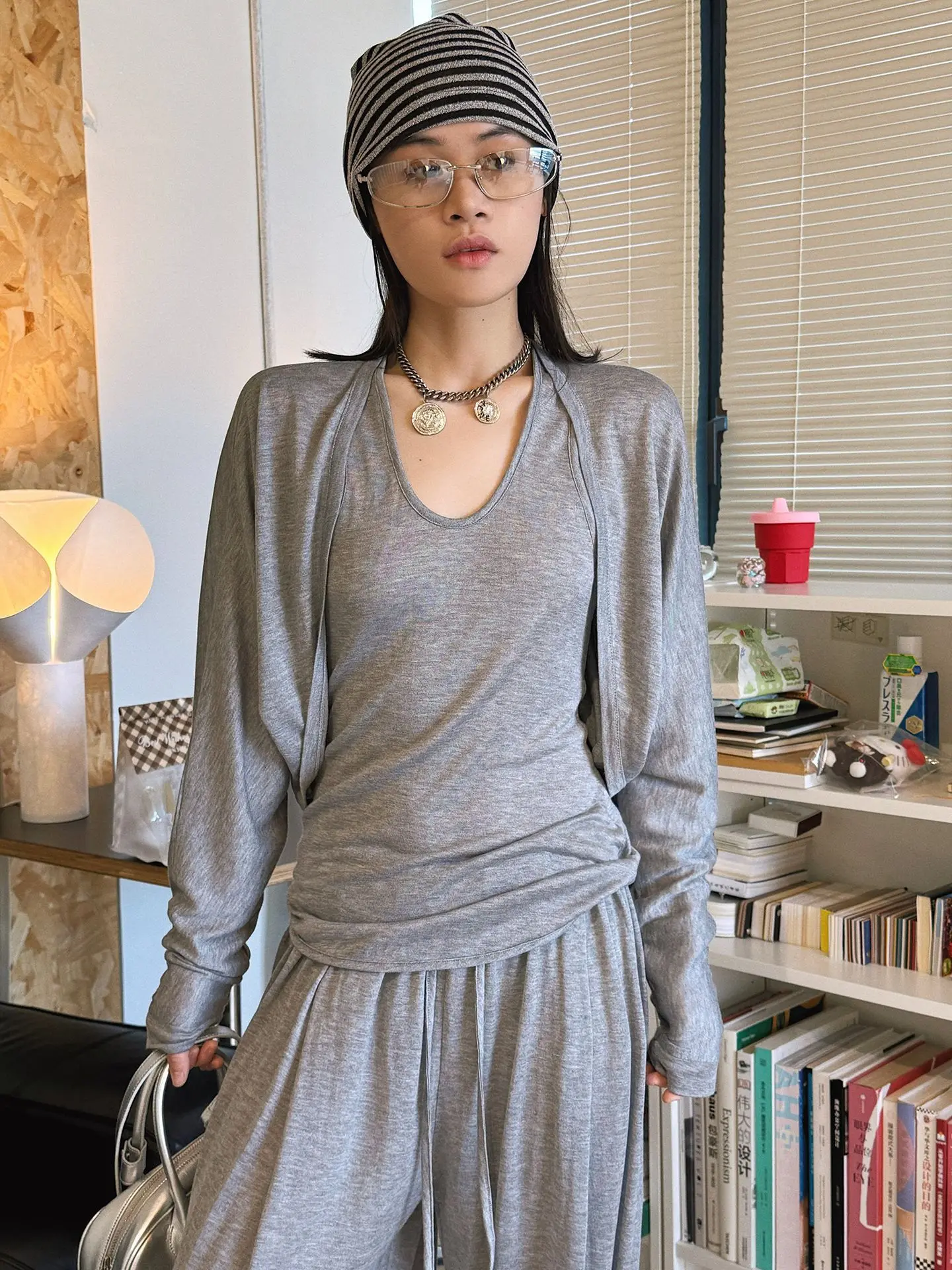 2026 Wool Blending Material Women Casual High Waist Lace-Up Waist Long Pants Fashion Wide Leg Pants Women Clothes Trousers
