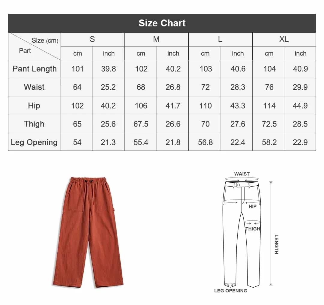 Maden Women's Cargo Pants Lightweight Cotton Elastic Waist Wide Leg Loose Straight Utility Pocket Casual Trousers