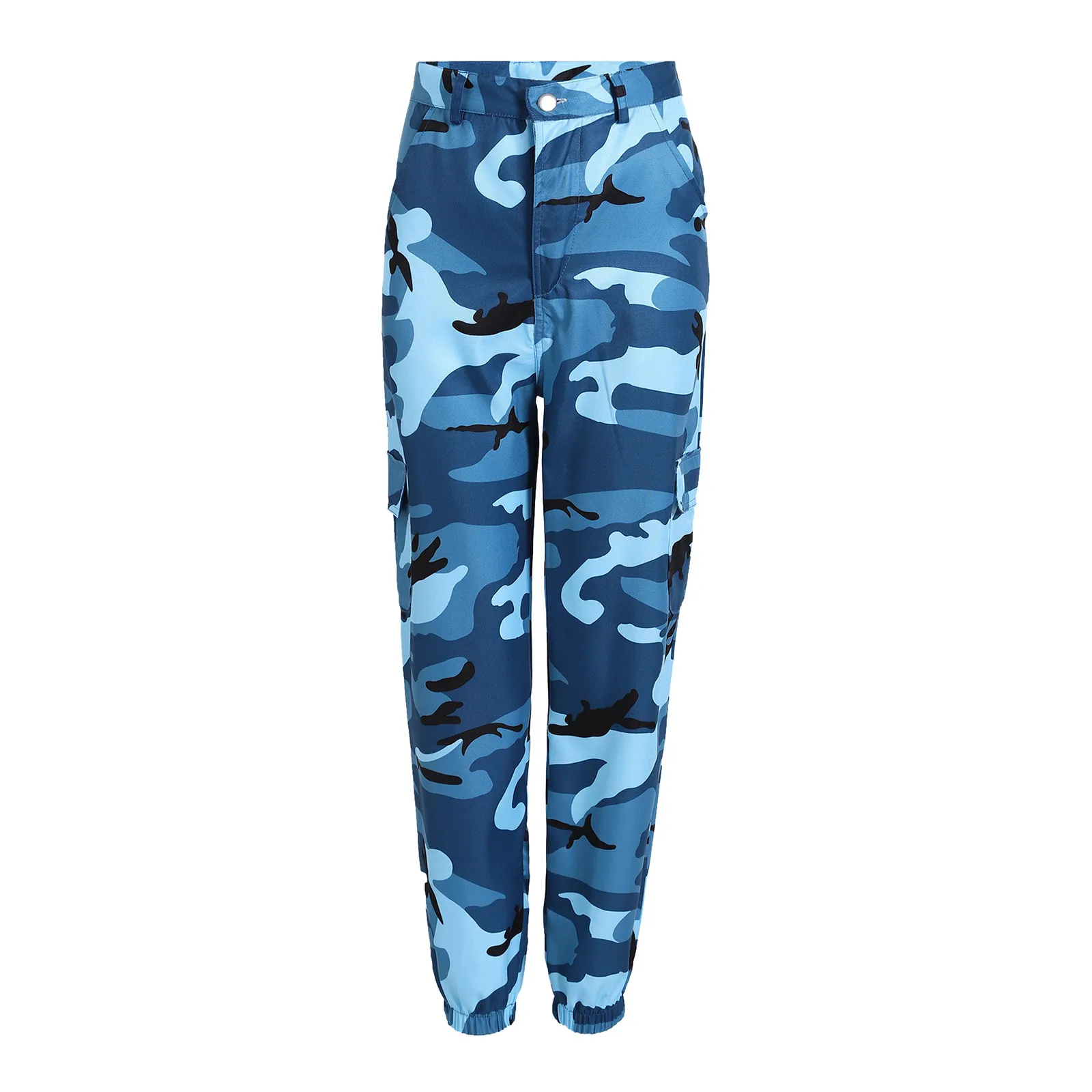 Camouflage Workwear Cargo Pants Women Versatile High Waist Multi-Pockets Sweatpants Fashion Outdoor Hiking Casual Harem Trousers