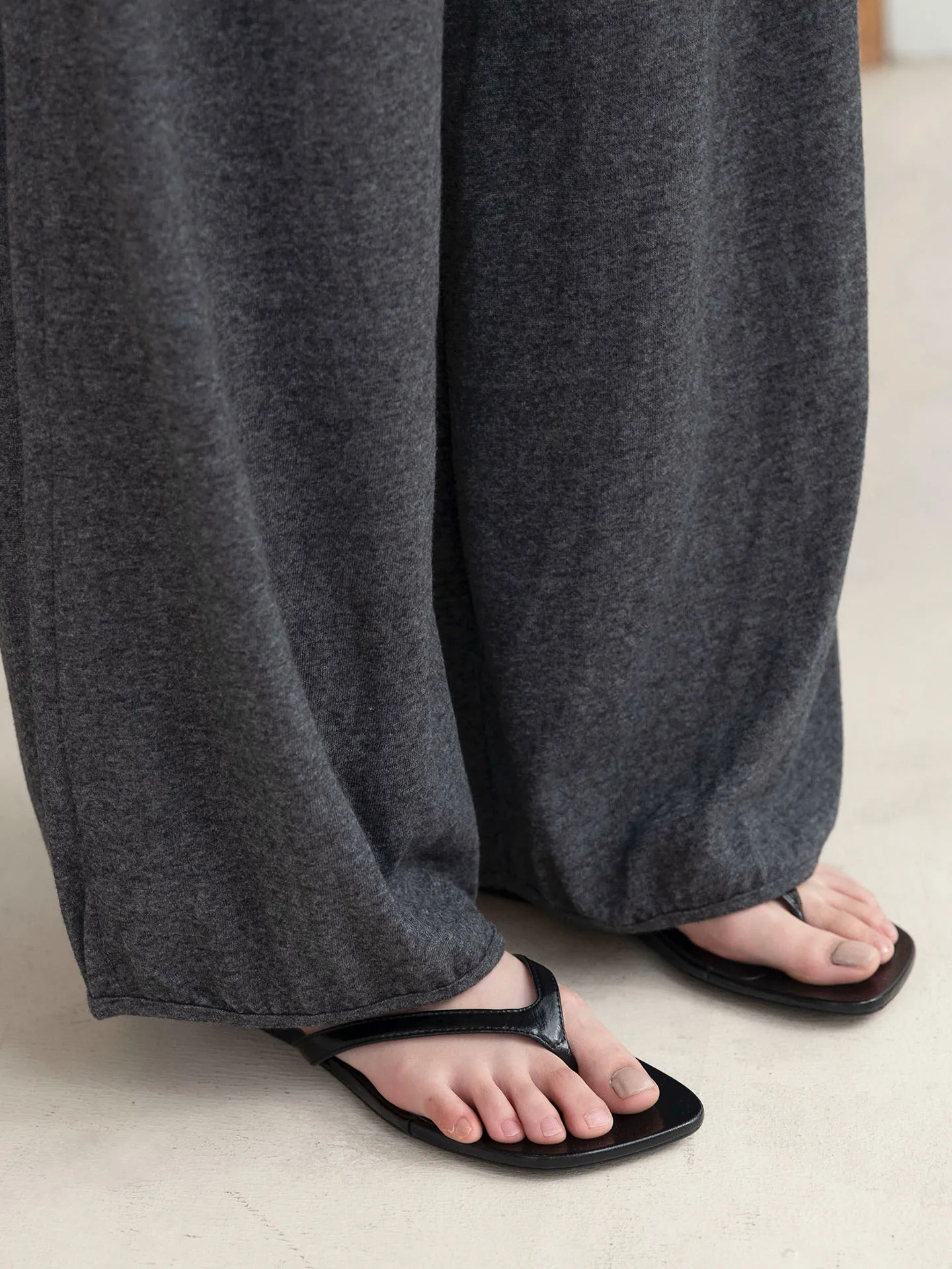 Autumn Relaxed Elastic-waist Cuffed Knit Lantern Casual Loose Long Pants For Women