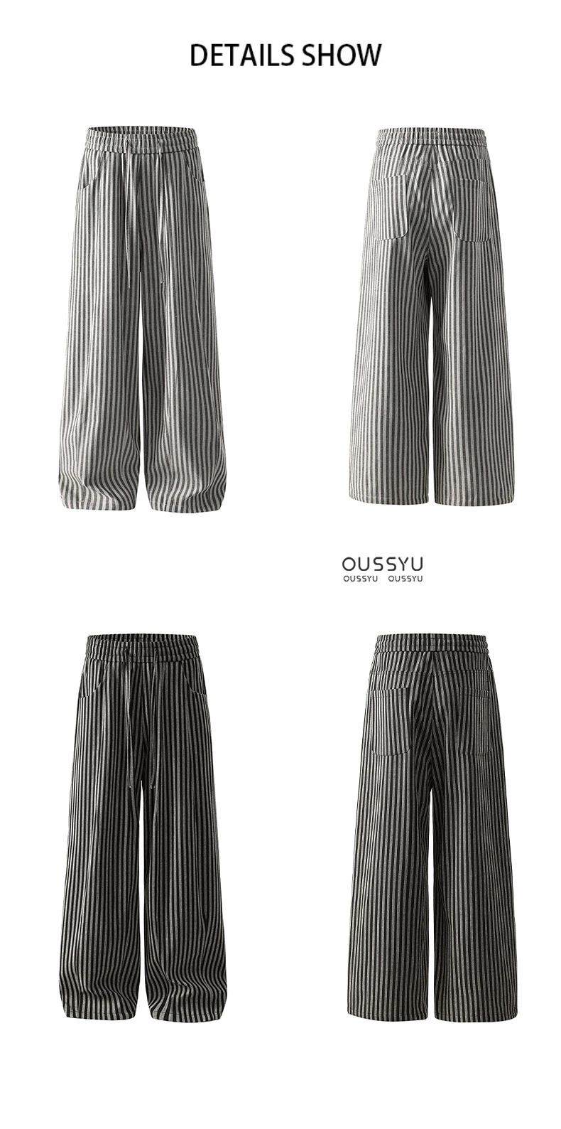 Summer Luxury Linen Fabric Stripe Casual Pants Women Loose Wide Leg Floor Pant Female Fashion Trend Cozy Trousers Girl XS-XXL
