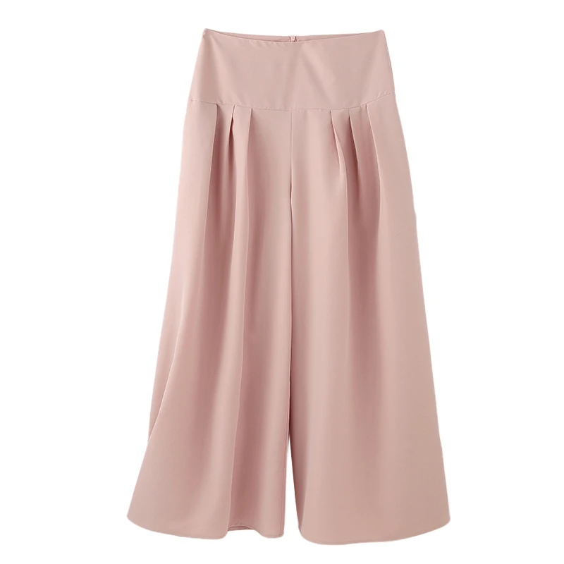 2025 ZANZEA Vintage High Waisted Office Pantalons Fashion Solid Pleating Pants Women Wide Leg Formal Trouser Casual Pockets Pant