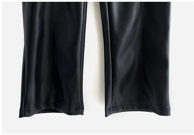 PU Autumn Winter Leather Pencil Pant Women Bodycon Fashion Office High Waist Ladies Trousers Casual Woman Pants