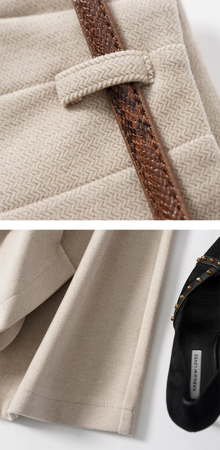 Wool Pants Women 20234New Fashion Office Ladies High Waist Wide Leg Pants Casual Loose Solid Straight Full Length Pants