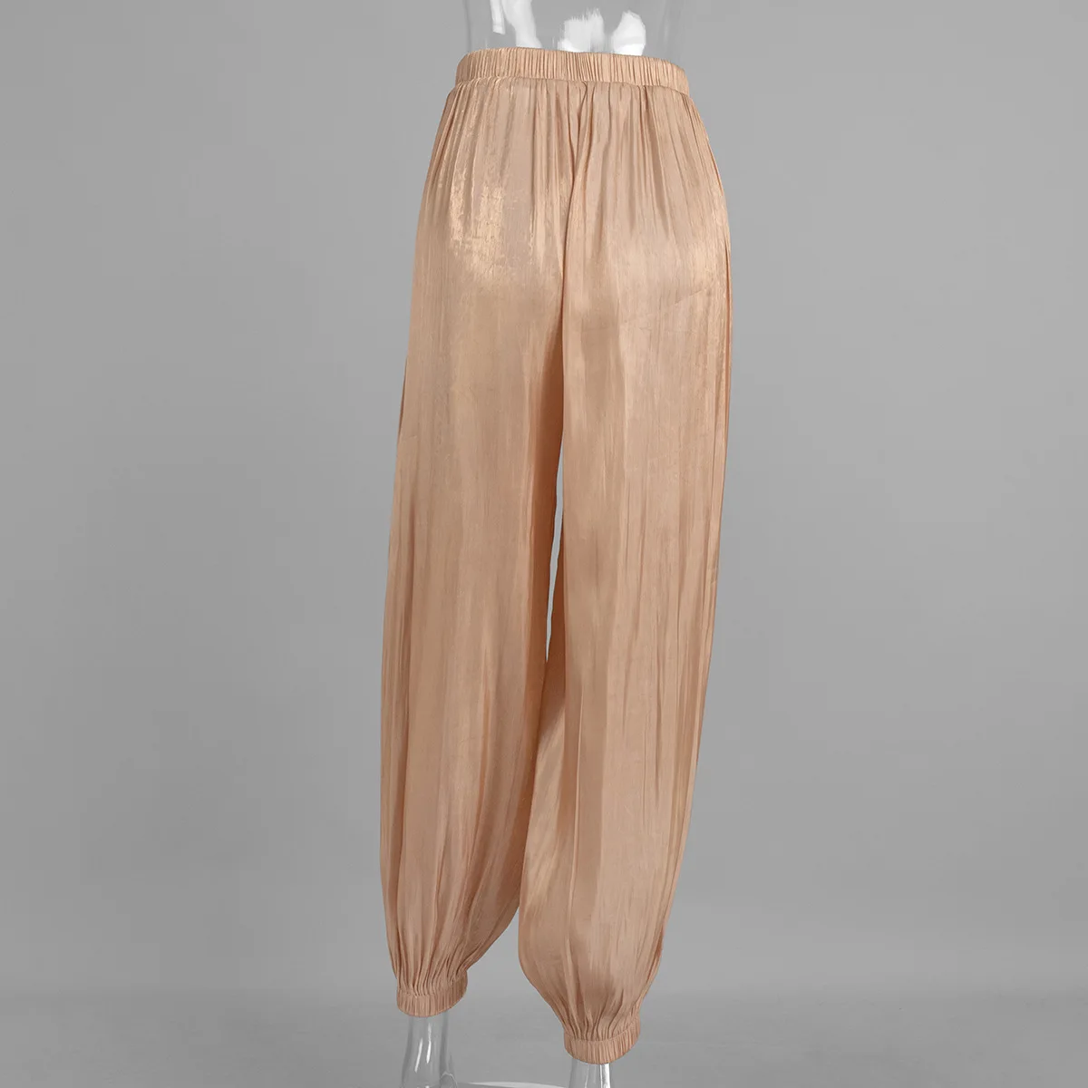 Bornladies 2026 Spring Summer New Women's Pants Glossy Street Fashion Low Waist Tight Foot Drop Pants