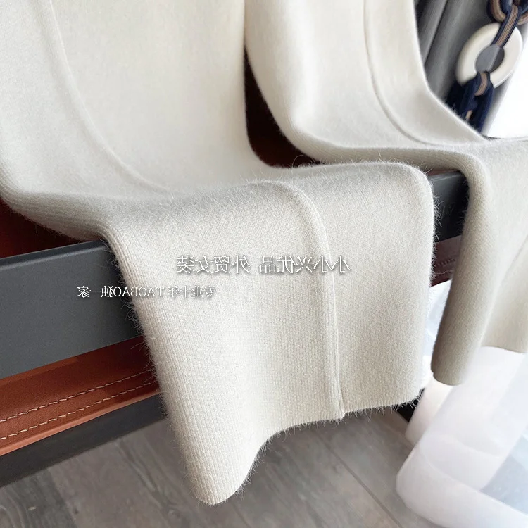 2023 New Spring and Autumn Loose Straight Wide-Leg Pants Casual White Knitted Fabric Baggy Pants Women's