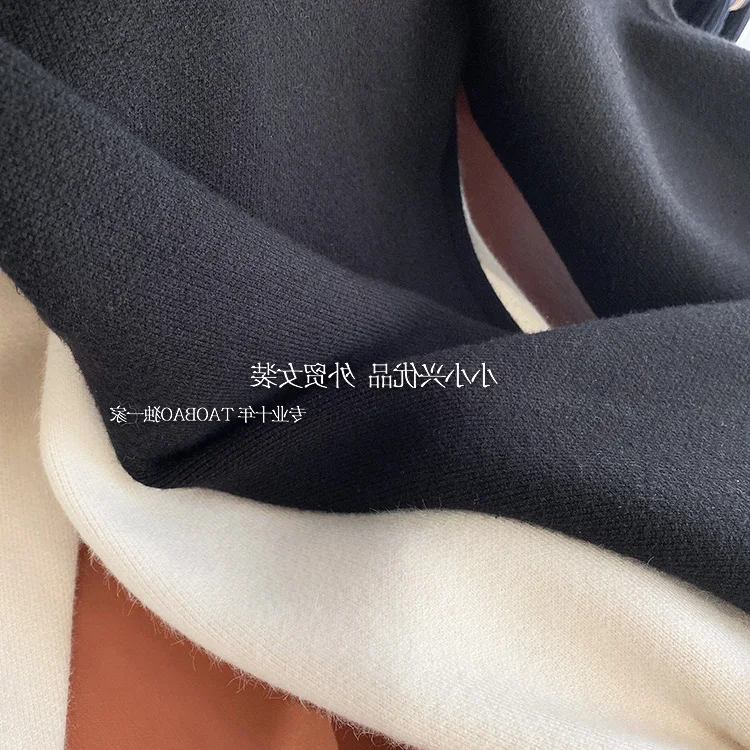 2023 New Spring and Autumn Loose Straight Wide-Leg Pants Casual White Knitted Fabric Baggy Pants Women's