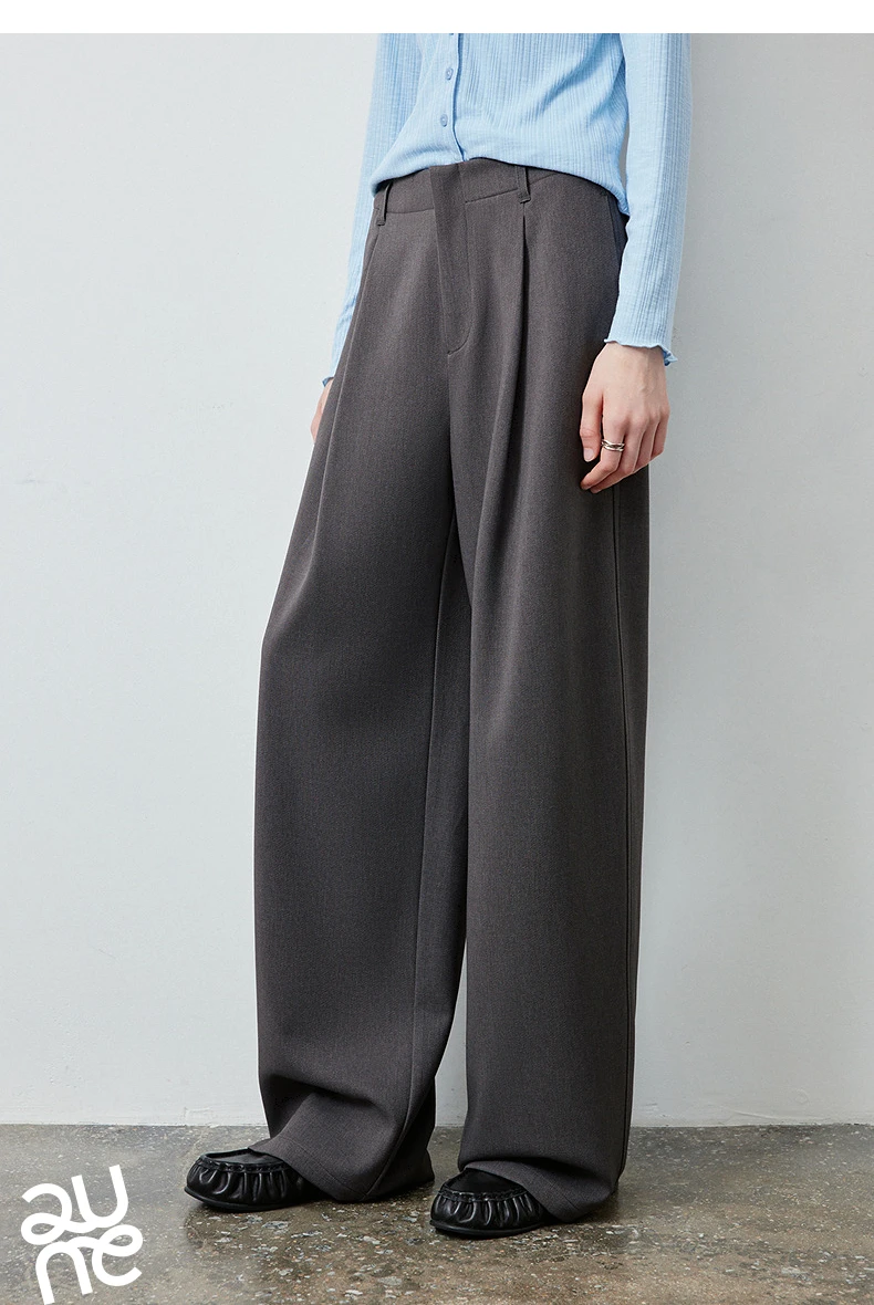 TOYOUTH Women's High Waist Pleated Suit Wide Leg Pants Fall 2026 Drapey Slimming Office Commute