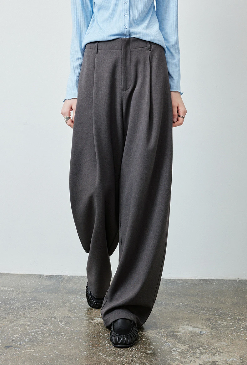 TOYOUTH Women's High Waist Pleated Suit Wide Leg Pants Fall 2026 Drapey Slimming Office Commute