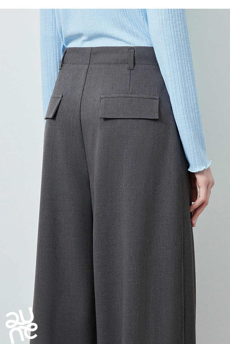 TOYOUTH Women's High Waist Pleated Suit Wide Leg Pants Fall 2026 Drapey Slimming Office Commute
