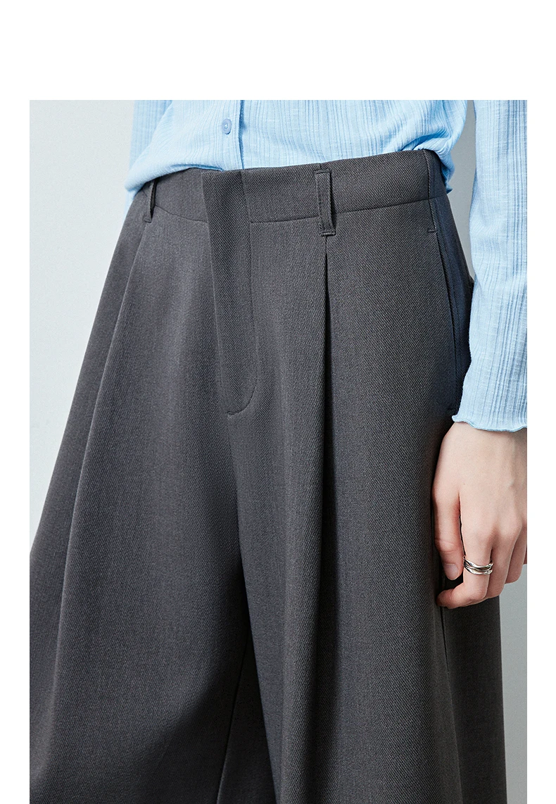 TOYOUTH Women's High Waist Pleated Suit Wide Leg Pants Fall 2026 Drapey Slimming Office Commute