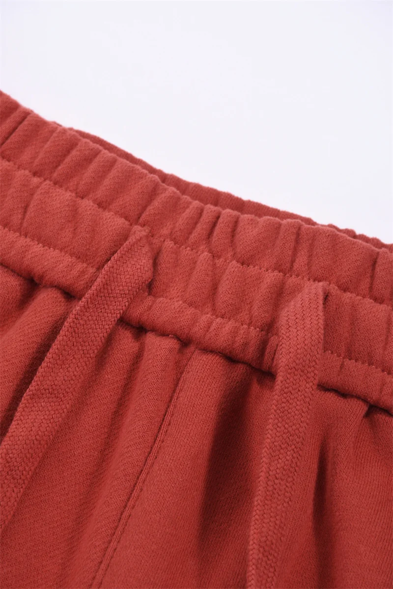 Streetwear Women Cotton Straight Pants High Waist Drawstring Sweatpants Loose Casual Trousers Female Autumn Winter Sport Pants