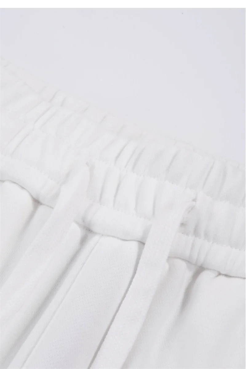Streetwear Women Cotton Straight Pants High Waist Drawstring Sweatpants Loose Casual Trousers Female Autumn Winter Sport Pants