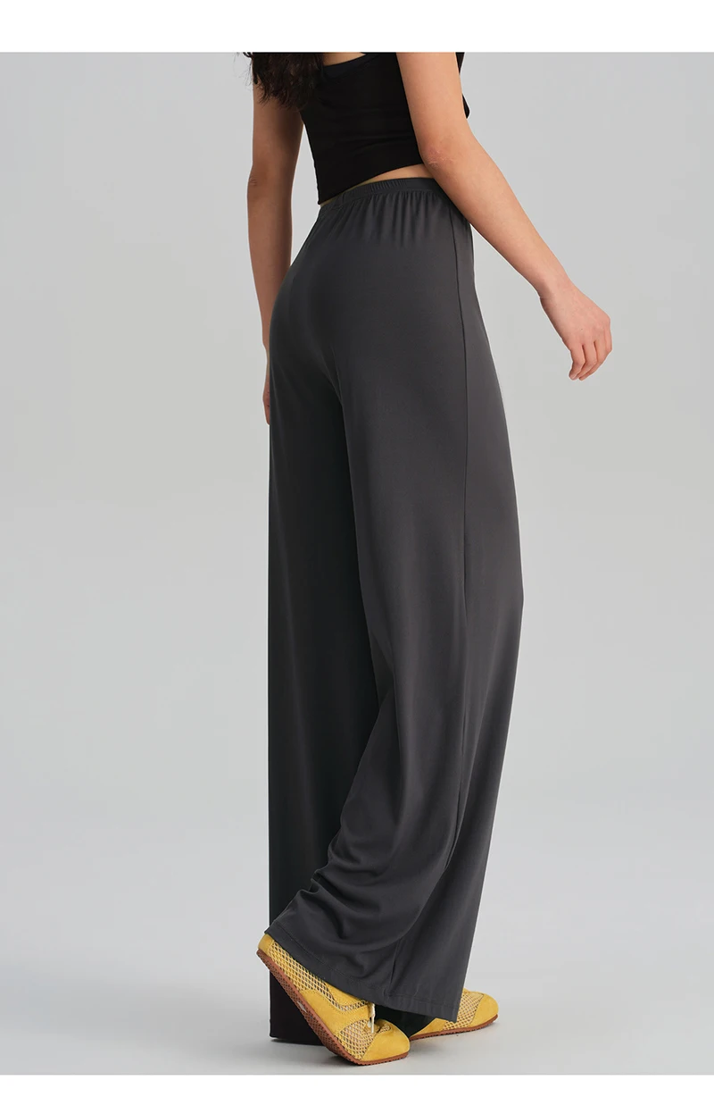 BIVIGAOS Spring Summer Drape Effect Yoga Pants Women Drawstring Loose Casual Lazy Style Ftness Straight Leg Sport Wide Leg Pants