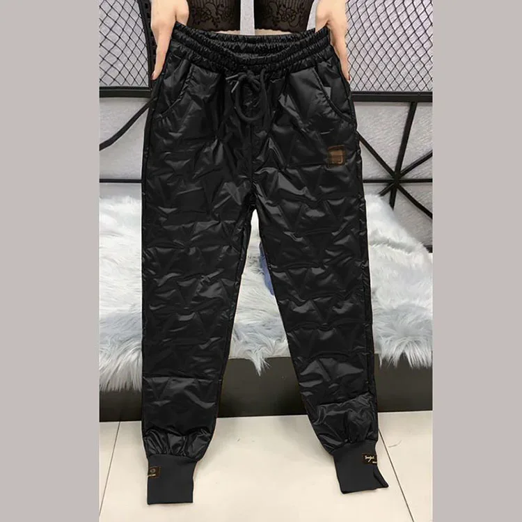 Autumn Cotton Trousers for Women's Snow Outerwear 2022 Winter New High Waist Thick Casual Feet Harem Pants Warm Casual Pants