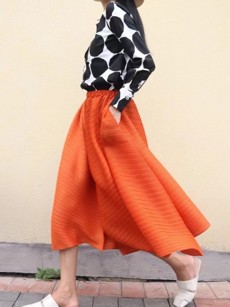 Korean Summer Wide Leg Pants 2025 New Bottoms High Waist Folds Irregular Trousers Solid Color Vintage Pantalon Femme Ropa Mujer