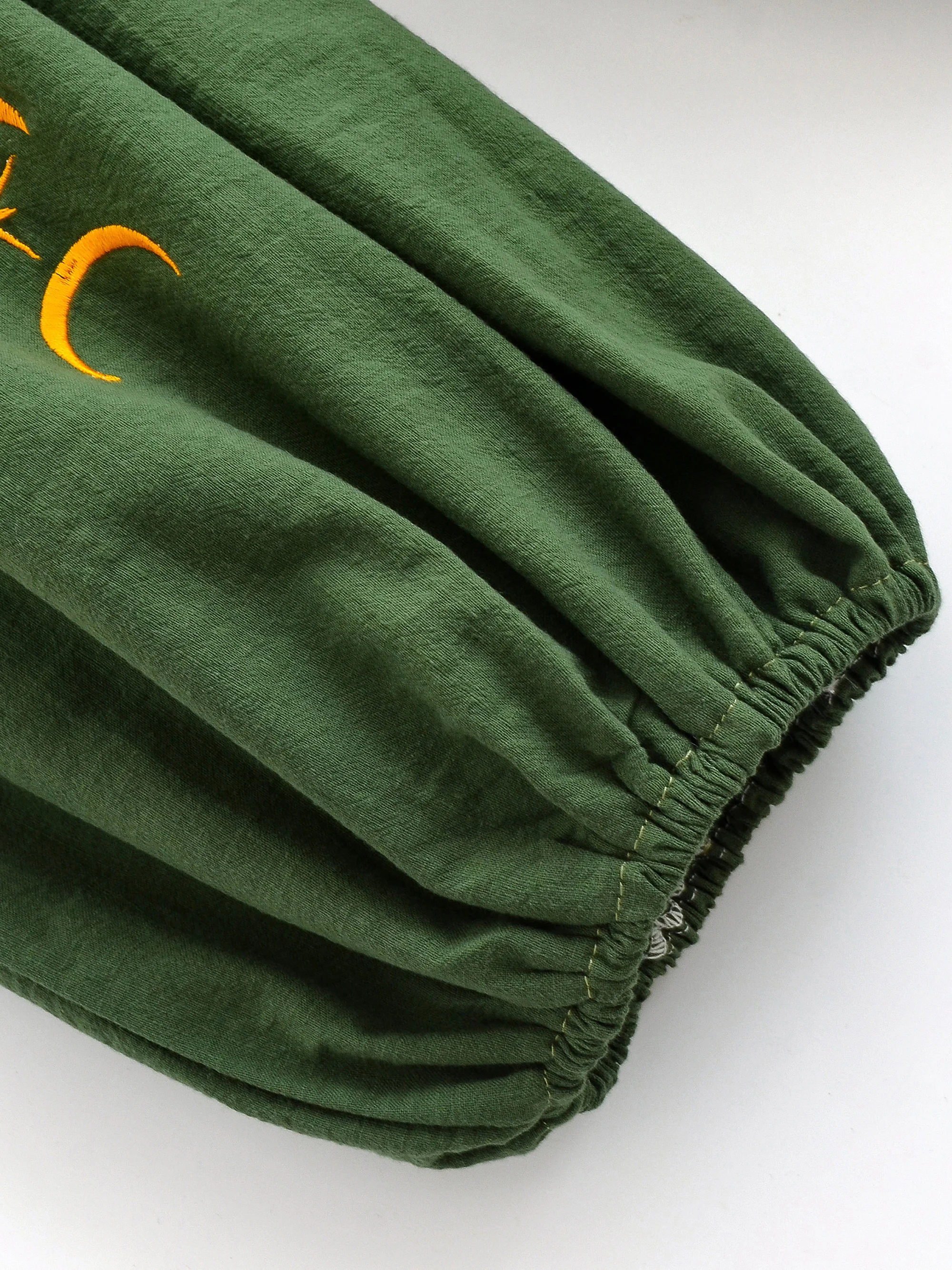 Vintage Chic 2025 Autumn Fashion Sun Moon Embroidery Linen Cotton Baggy Pants Women Bloomers Side Pockets Loose Yoga Trousers