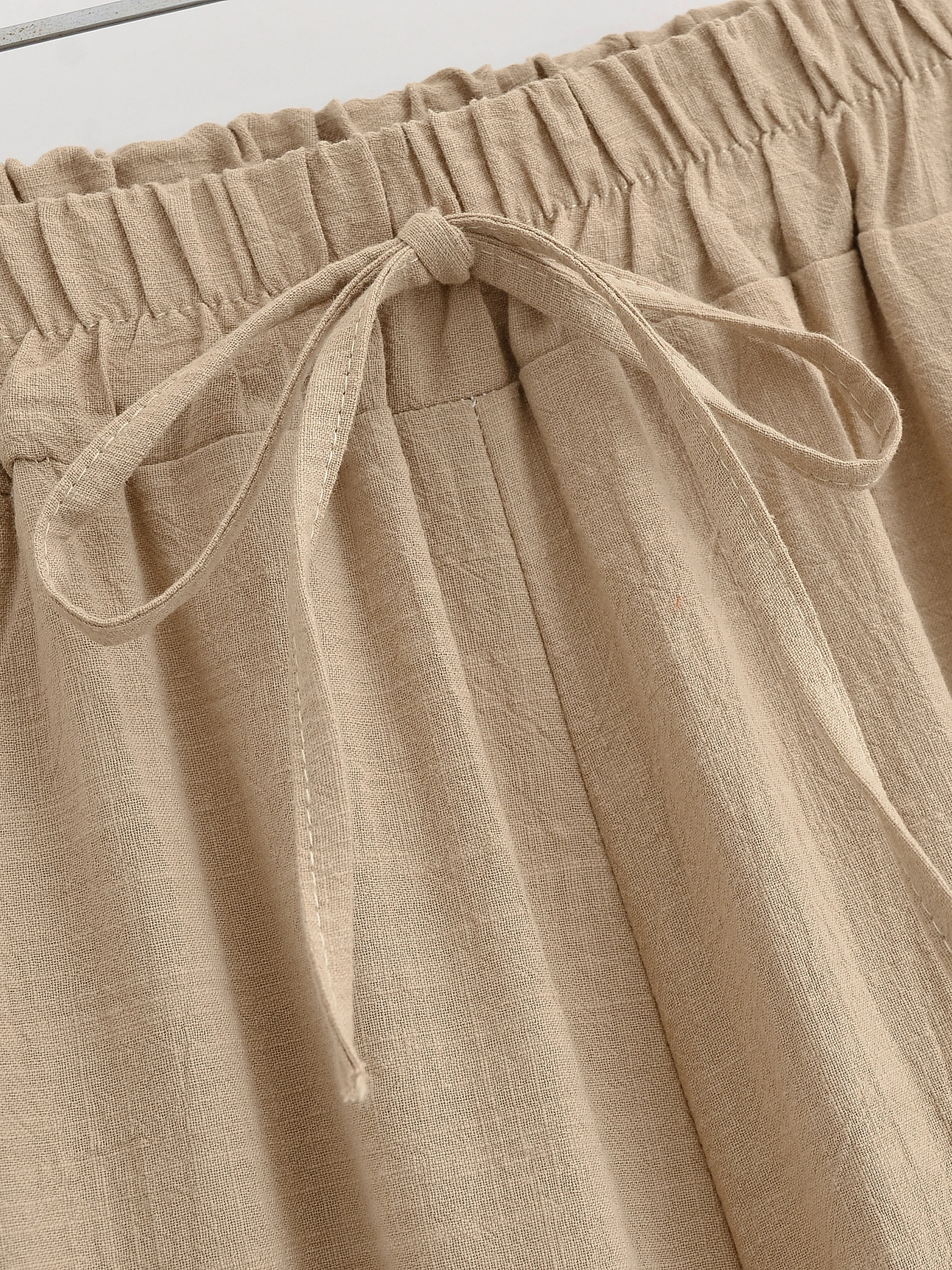 Vintage Chic 2025 Autumn Fashion Sun Moon Embroidery Linen Cotton Baggy Pants Women Bloomers Side Pockets Loose Yoga Trousers