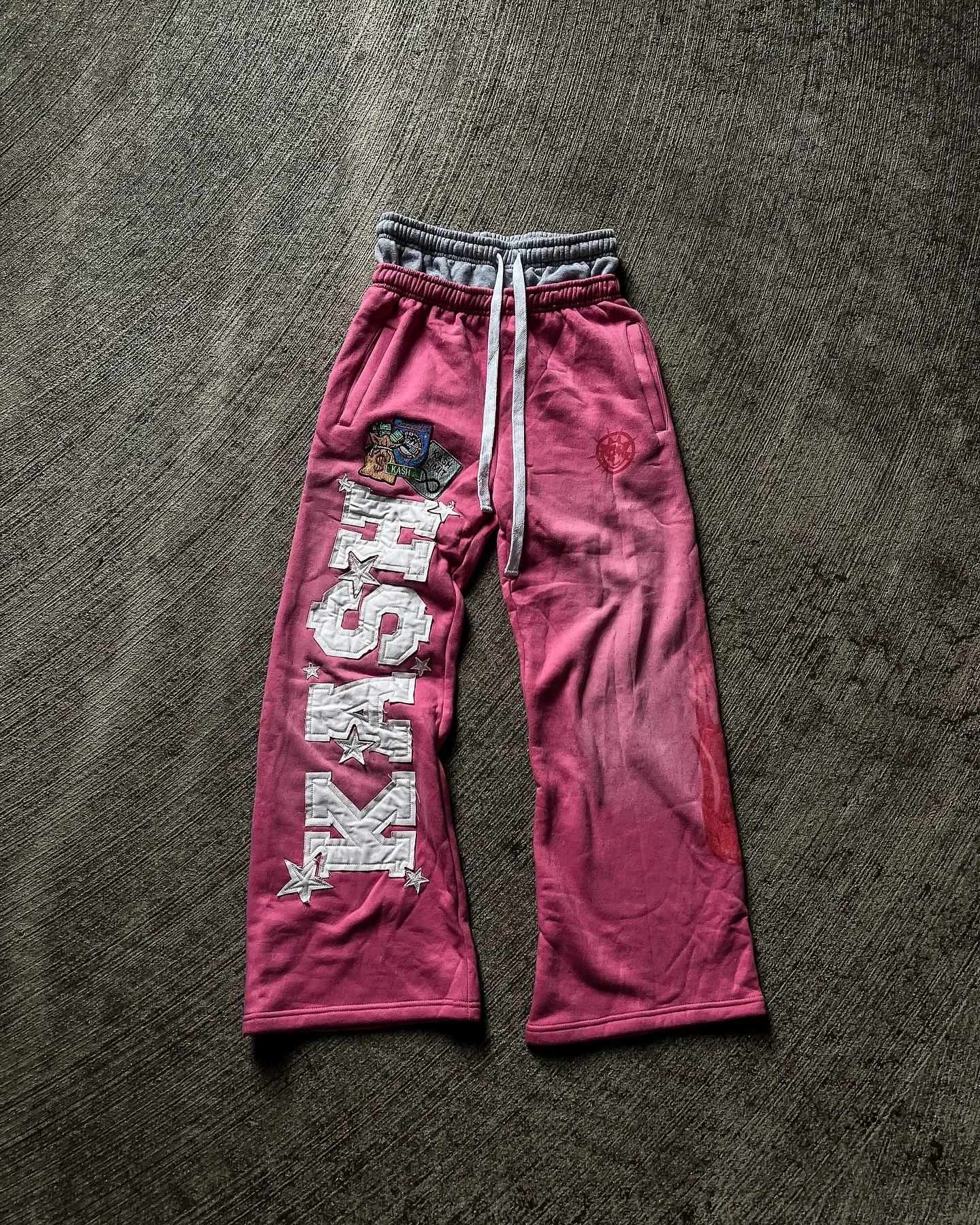 American KASH LIMIT Letter Embroidery Double Waisted Sweatpants Y2K Gothic Hip Hop Men Women Retro Casual Pants Cotton Jogging