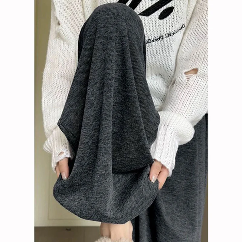 2025 Women Korean Fashion High Waist Pants Girls Retro Casual Straight Leg Trousers Lady Fashion Daily Solid Thin Pants