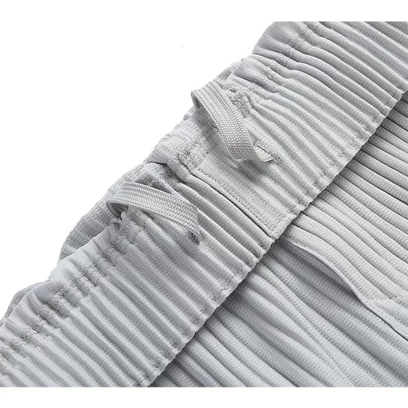 Pleats Original Pleated Pants Men's 2024 Summer Casual Drape Tapered Nine-minute Pants Drawstring Radish Small Leg Casual Pants