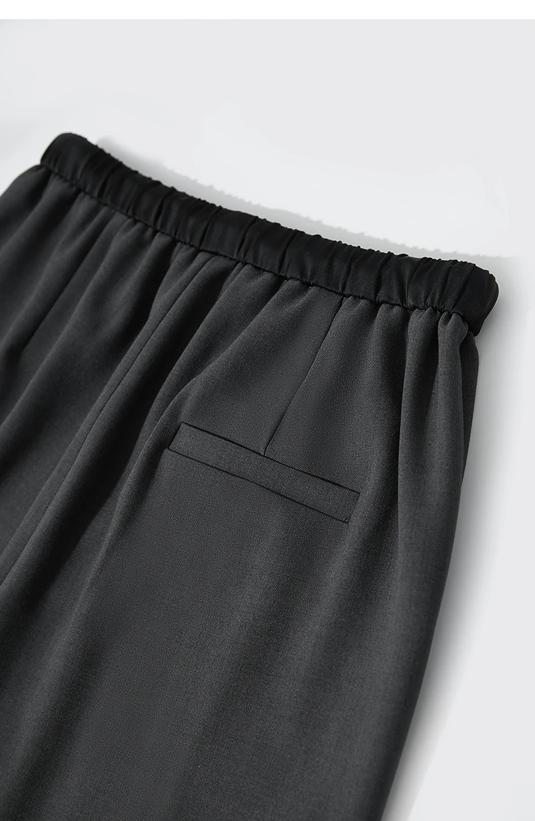 AMII 2026 Autumn Women Trousers Loose Casual Lace Up Elastic Wide Leg Pants Straight Solid Full Length Women's Clothing 12553006