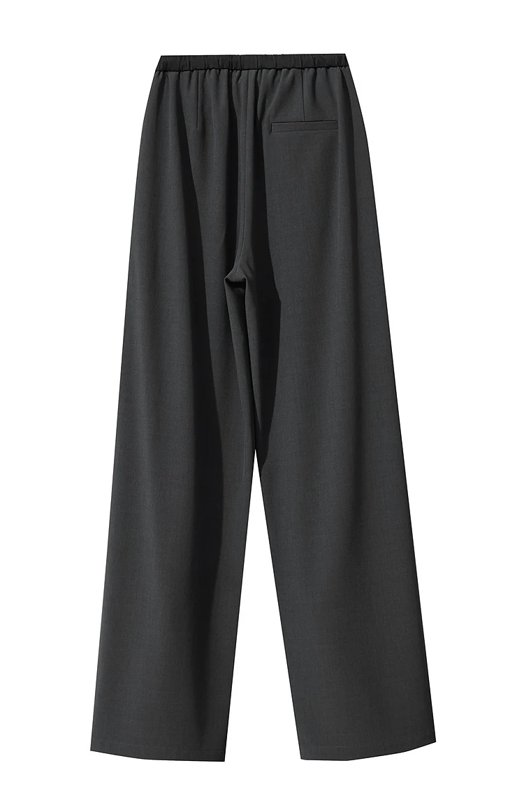 AMII 2026 Autumn Women Trousers Loose Casual Lace Up Elastic Wide Leg Pants Straight Solid Full Length Women's Clothing 12553006