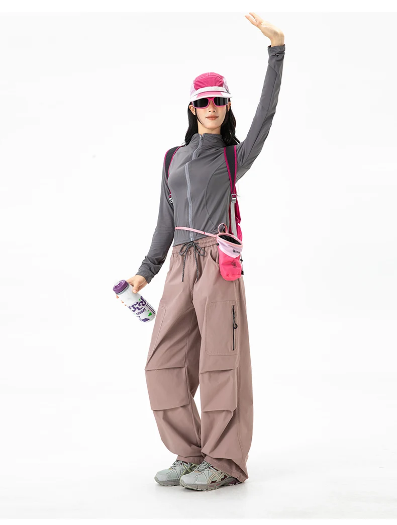 CHRLCK Women Waterproof Hiking Pants Autumn Mountaineering Cargo Pants Breathable Fishing Camping Cycling Trekking Trousers