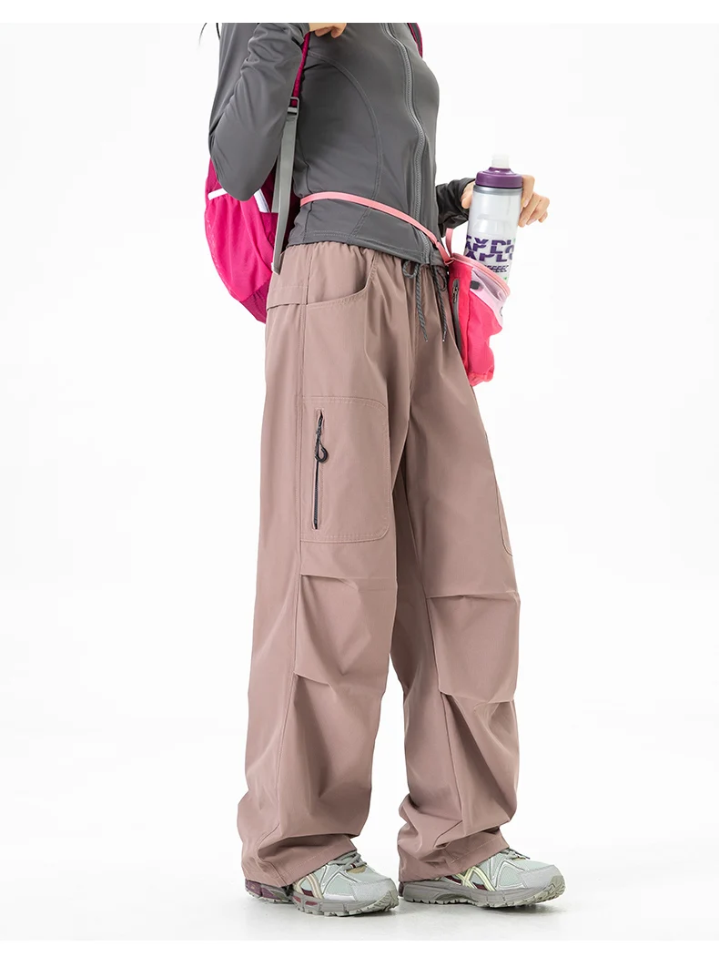 CHRLCK Women Waterproof Hiking Pants Autumn Mountaineering Cargo Pants Breathable Fishing Camping Cycling Trekking Trousers