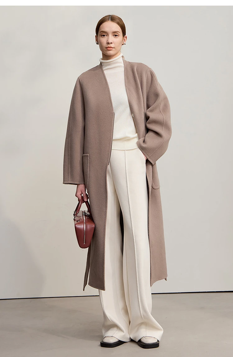 AMII Minimalist Pants For Women 2026 Winter New Solid Color Knitted Wide-leg Pants Commuter Ladies Trousers Clothing 12544045