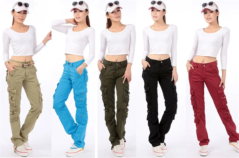 Cotton Pantalon Femmes 2026 Men Women Workout Military Multi-Pocket Baggy Cargo Pants Loose Straight trousers Hip Hop Pants 3362
