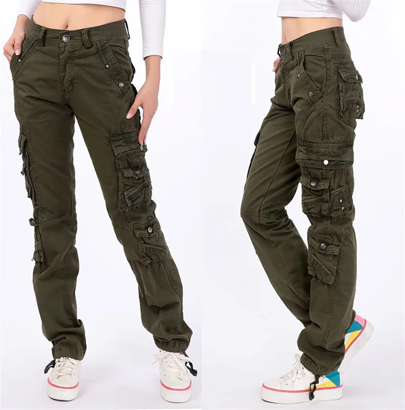 Cotton Pantalon Femmes 2026 Men Women Workout Military Multi-Pocket Baggy Cargo Pants Loose Straight trousers Hip Hop Pants 3362