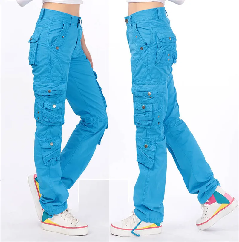 Cotton Pantalon Femmes 2026 Men Women Workout Military Multi-Pocket Baggy Cargo Pants Loose Straight trousers Hip Hop Pants 3362