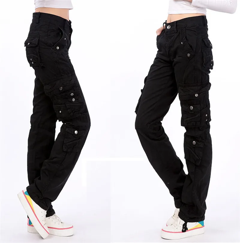 Cotton Pantalon Femmes 2026 Men Women Workout Military Multi-Pocket Baggy Cargo Pants Loose Straight trousers Hip Hop Pants 3362