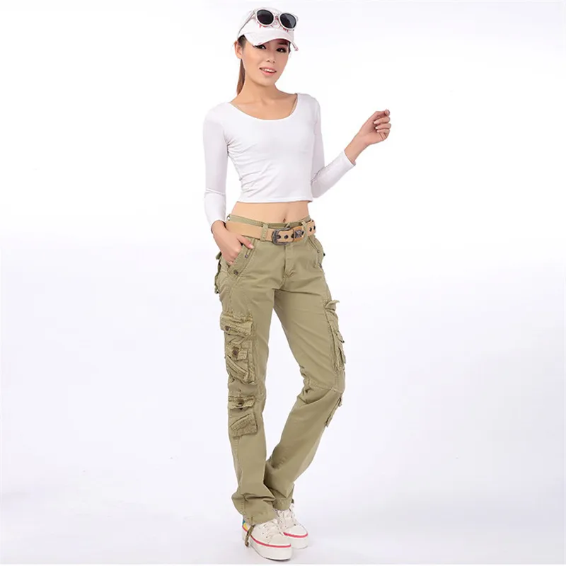 Cotton Pantalon Femmes 2026 Men Women Workout Military Multi-Pocket Baggy Cargo Pants Loose Straight trousers Hip Hop Pants 3362