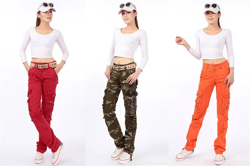 Cotton Pantalon Femmes 2026 Men Women Workout Military Multi-Pocket Baggy Cargo Pants Loose Straight trousers Hip Hop Pants 3362