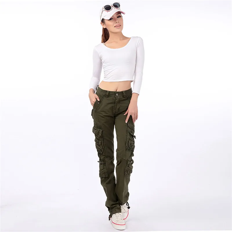 Cotton Pantalon Femmes 2026 Men Women Workout Military Multi-Pocket Baggy Cargo Pants Loose Straight trousers Hip Hop Pants 3362
