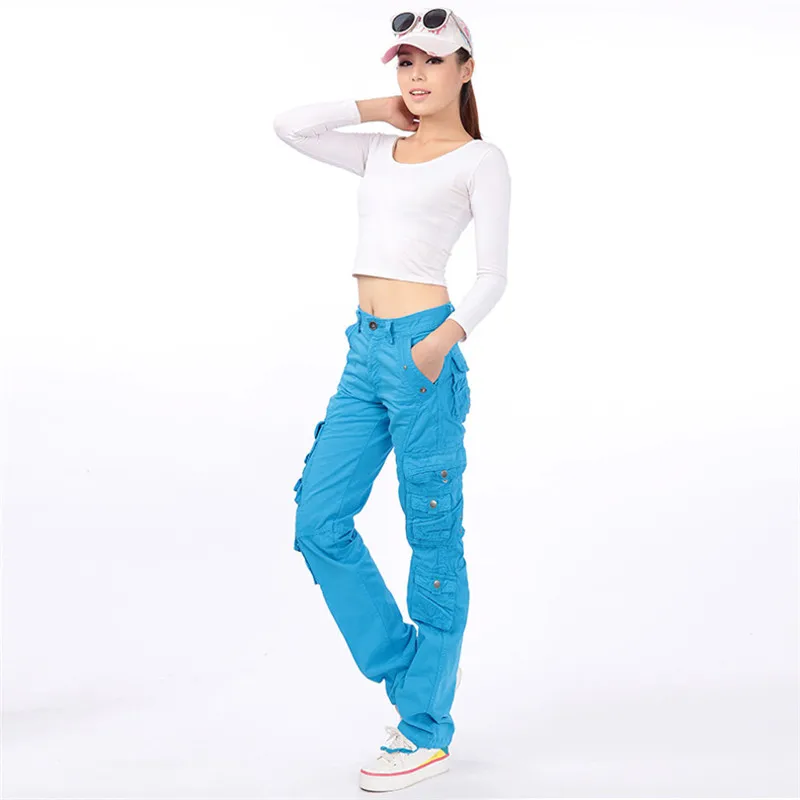 Cotton Pantalon Femmes 2026 Men Women Workout Military Multi-Pocket Baggy Cargo Pants Loose Straight trousers Hip Hop Pants 3362