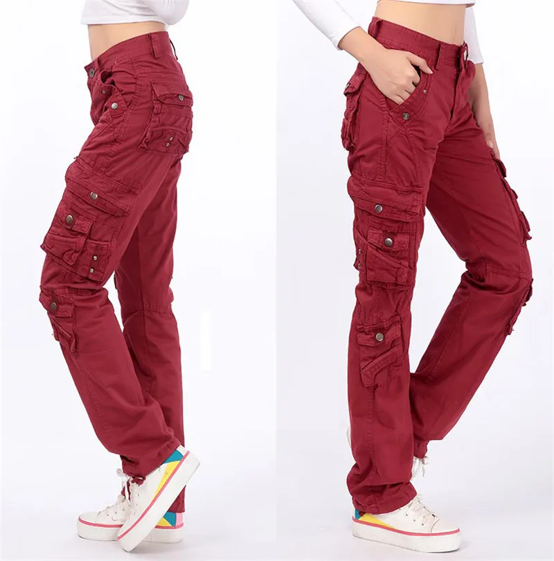 Cotton Pantalon Femmes 2026 Men Women Workout Military Multi-Pocket Baggy Cargo Pants Loose Straight trousers Hip Hop Pants 3362