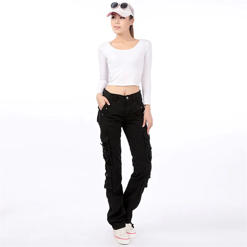 Cotton Pantalon Femmes 2026 Men Women Workout Military Multi-Pocket Baggy Cargo Pants Loose Straight trousers Hip Hop Pants 3362