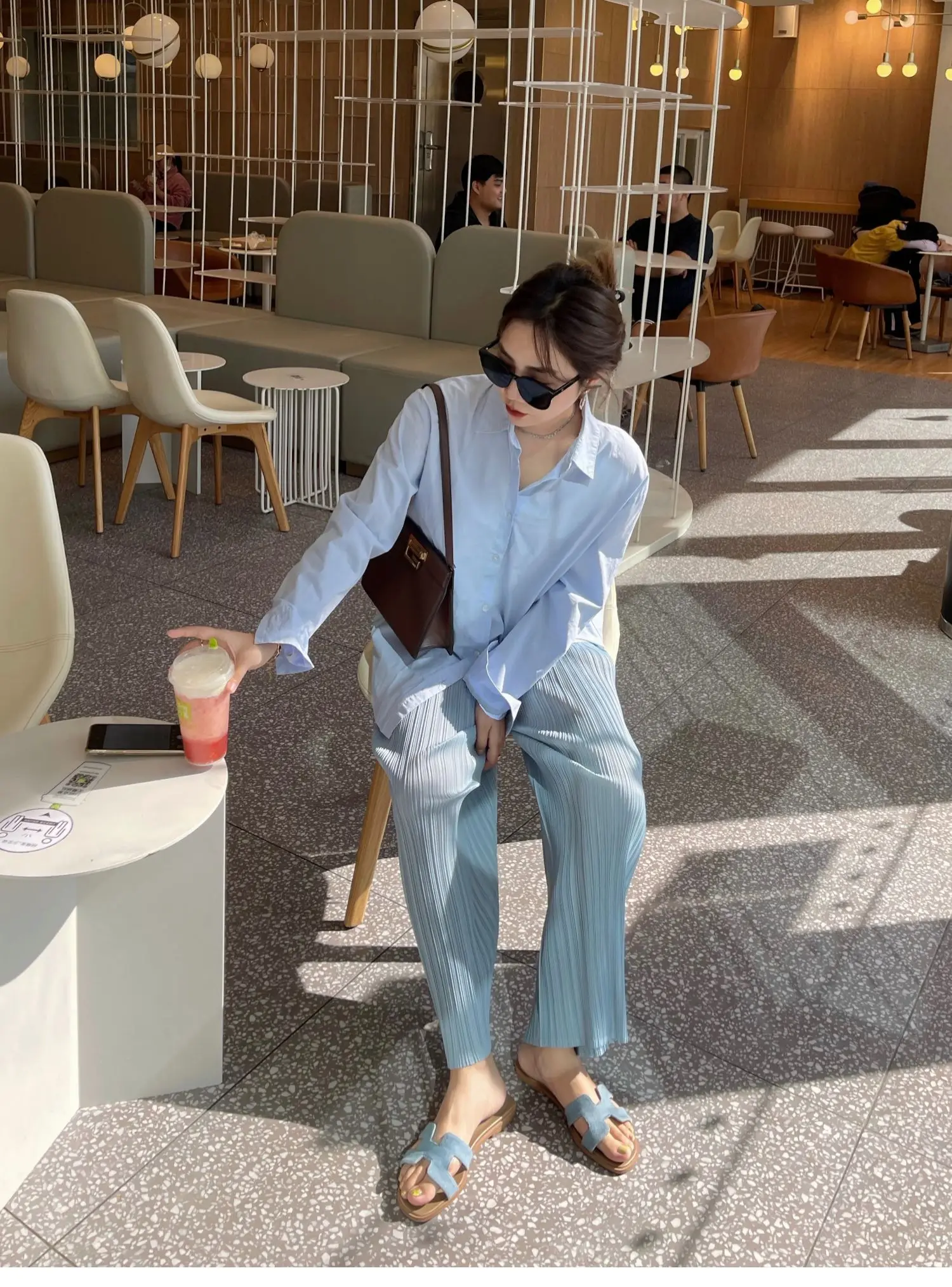 YUDX Pleated Women's Straight Pants Pleated Wide Leg Pants High Waist Draped Casual Pants 2024 Summer New