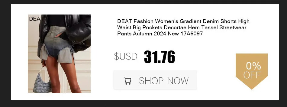 DEAT Fashion Women's Jeans New High Waist Slim Contract Color Patchwork Denim Pencil Pants Female Streetwear Autumn 2025 WT052