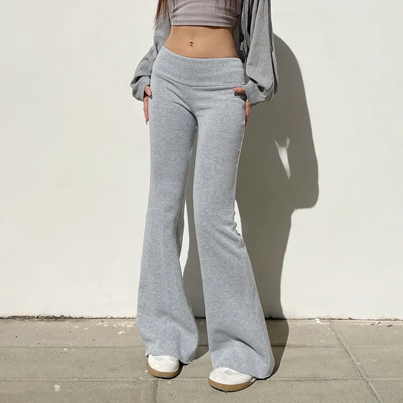 Stripe Drawstring Elastic Low Waist Baggy Sweatpants Women Casual Loose Straight Leg Pants Leisure Summer Streetwear Trousers